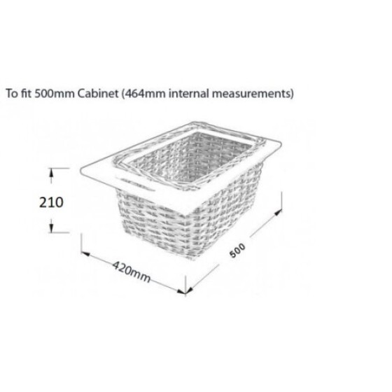(500mm) Keranjang Rotan Tarik – Solusi Penyimpanan Kabinet Dapur